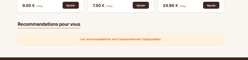 UI La Brûlerie — mode dégradé